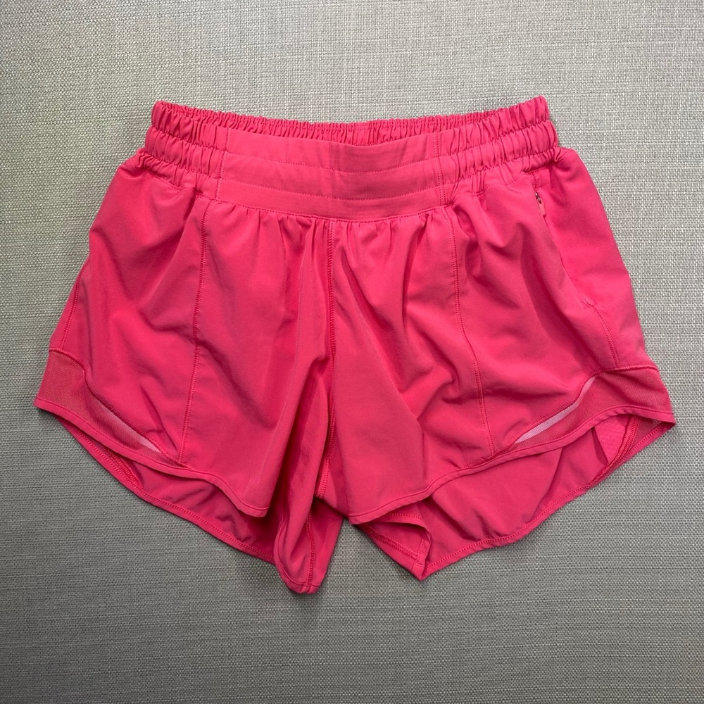 Lululemon Hotty Hot High-Rise Lined Short 4" Pink LW7AWBT Size 4